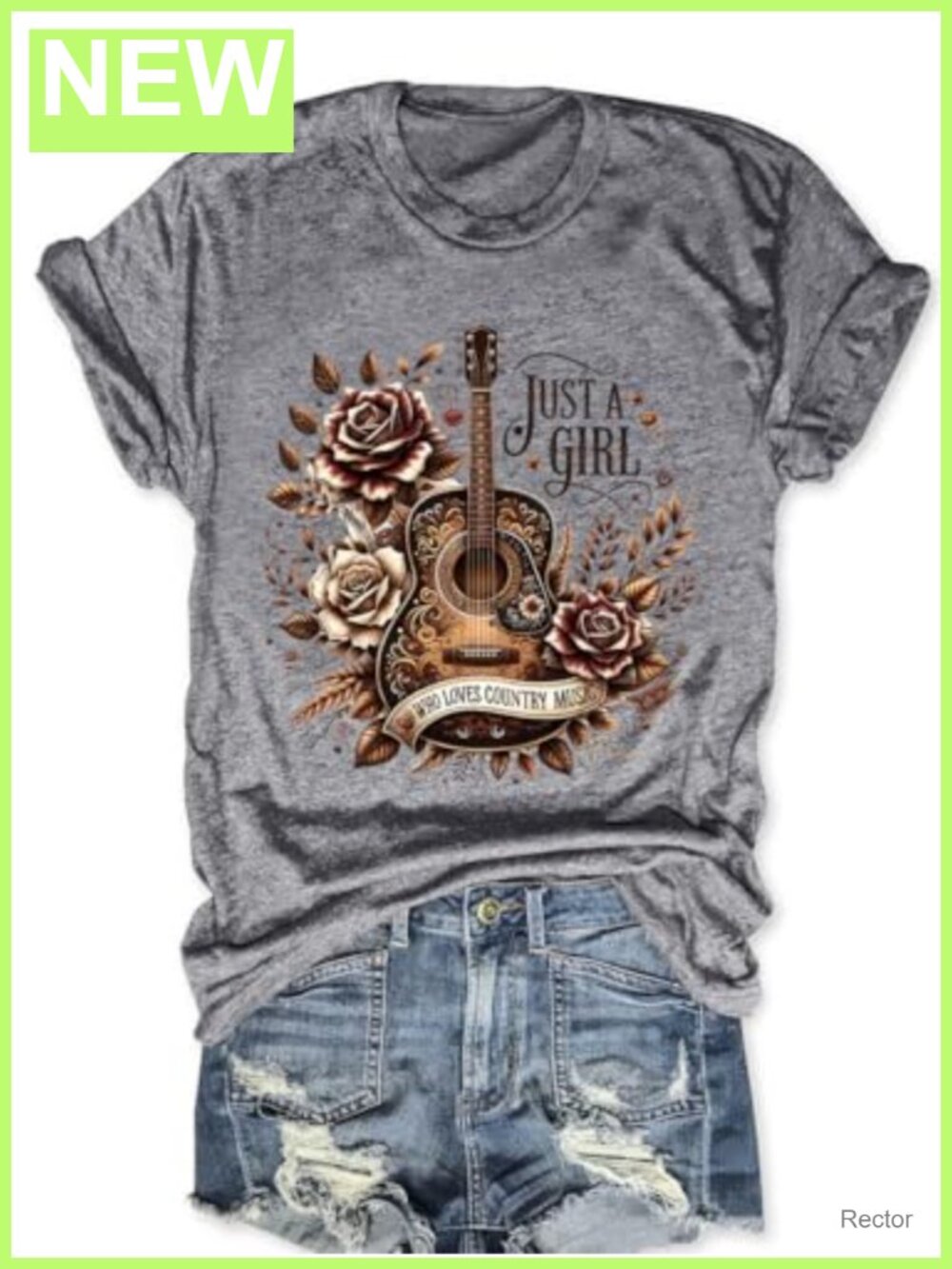Womens Nashville Country Music T-Shirt Short Sleeve Vintage Rock Band Tee Loose